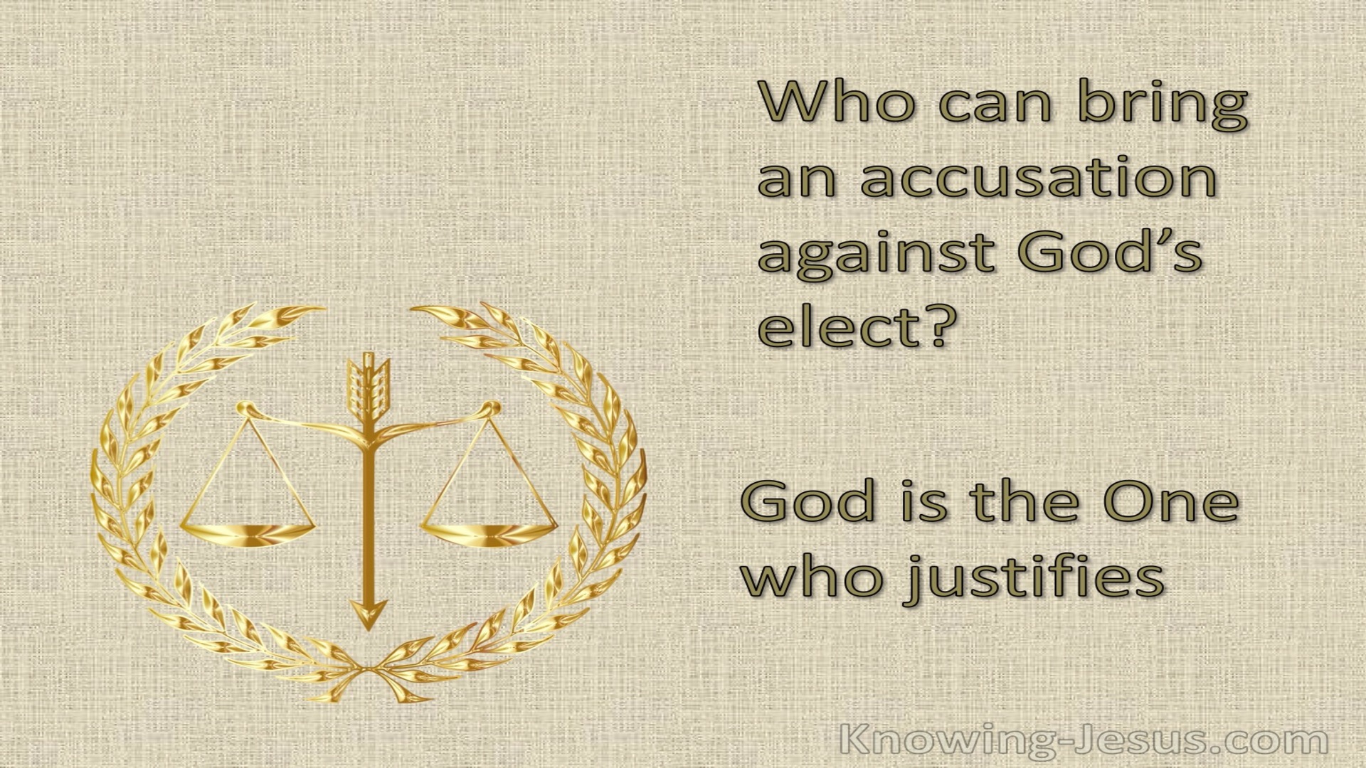 Romans 8:33 Who Will Bring A Charge Against You (gold)